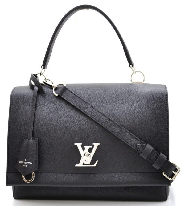 1 Louis Vuitton Lock Me Cultable Handbag Soft Calf Black