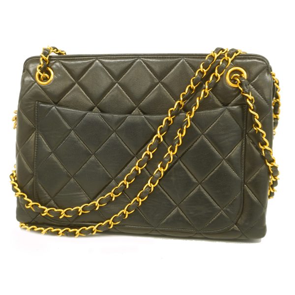 1 Chanel Shoulder Bag Matelasse Chain Lambskin Black