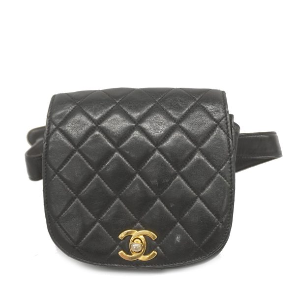 1 Chanel Waist Bag Matelasse Lambskin Black