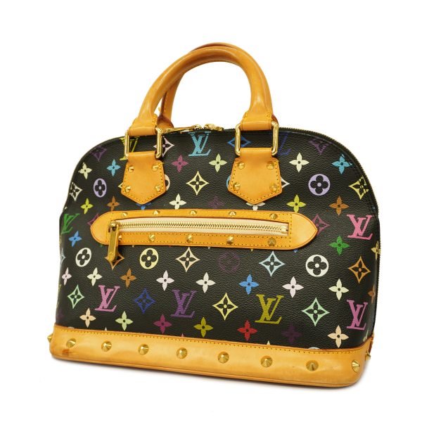 1 Louis Vuitton Handbag Monogram Multicolor Alma Noir Back