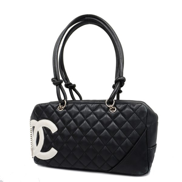 1 Chanel Handbag Cambon Line Leather Black