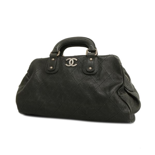 1 Chanel Handbag Matelasse Caviar Skin Black