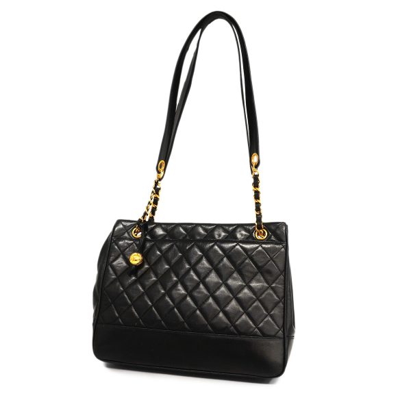 1 Chanel Shoulder Bag Matelasse Chain Lambskin Black