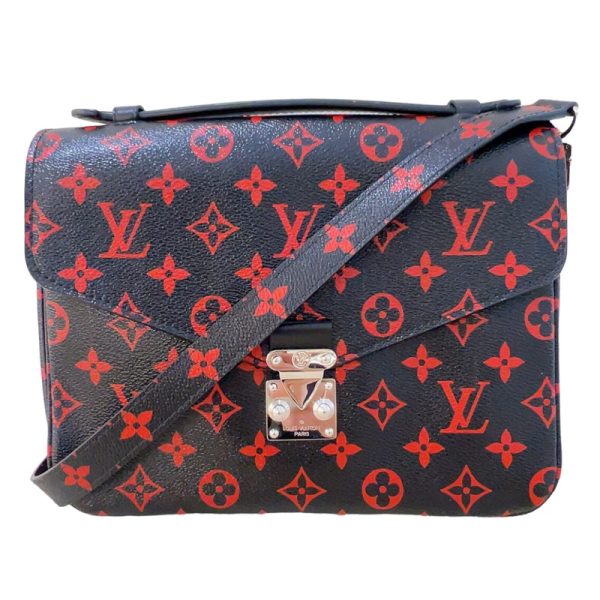 1 Louis Vuitton Pochette Metis MM Black Red