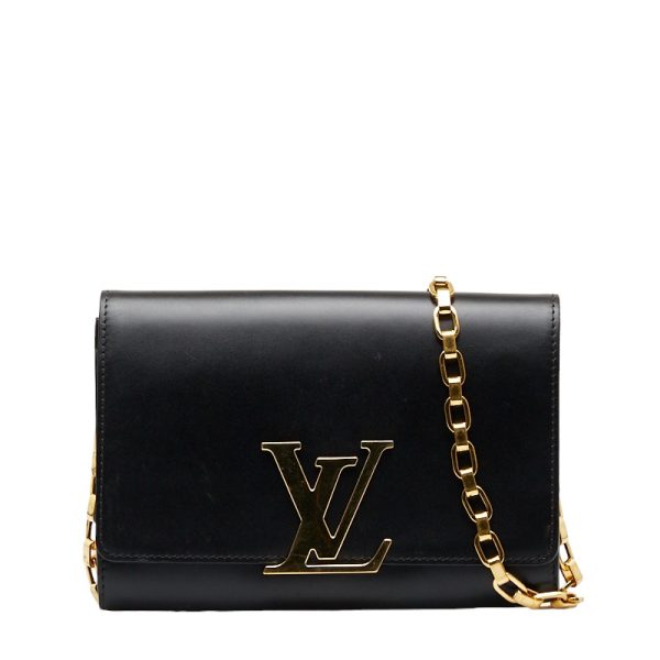 1 Louis Vuitton Pochette Louise GM Chain Shoulder Bag Noir Black