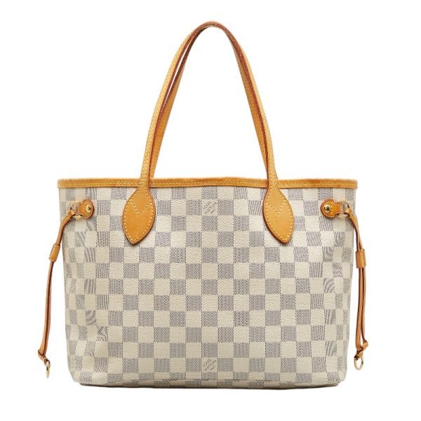 1 Louis Vuitton Damier Azur Neverfull PM Handbag White