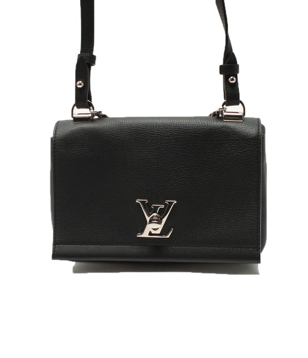 1 Louis Vuitton Lockme Shoulder Bag Calf Leather Black