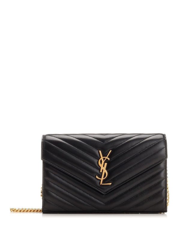 1 Saint Laurent Paris Yves Nero Wallet on a Chain Black