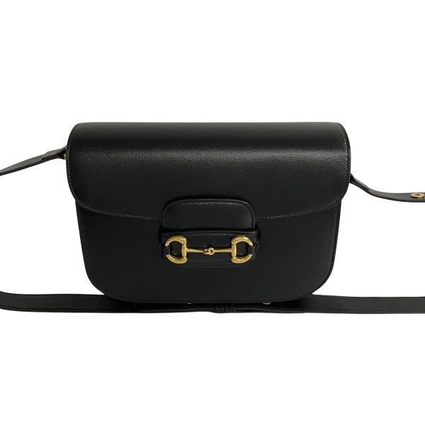 1 Gucci Horsebit Leather Genuine Shoulder Bag Pochette Black