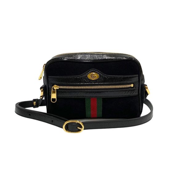 1 Gucci GG Enamel Leather Mini Shoulder Bag Black