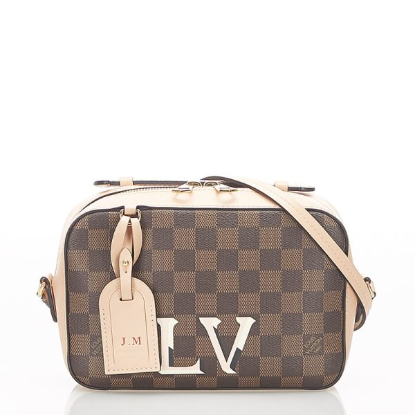 1 Louis Vuitton Damier Shoulder Bag Brown Pink