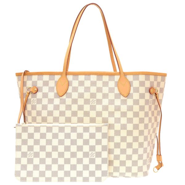 1 Louis Vuitton Damier Azur Neverfull MM Tote Bag