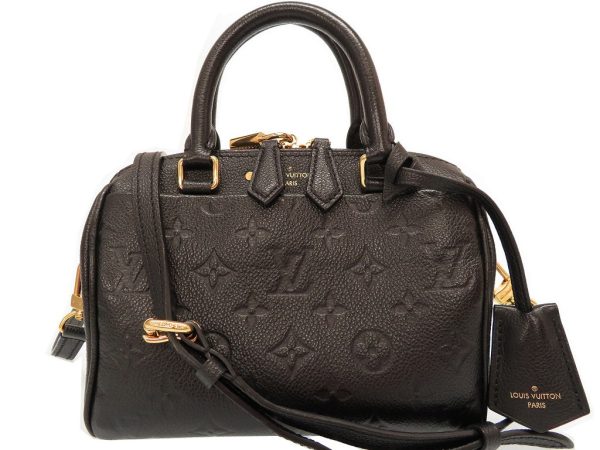 1 Louis Vuitton Monogram Empreinte Speedy Bandouliere 20 HandBag Black