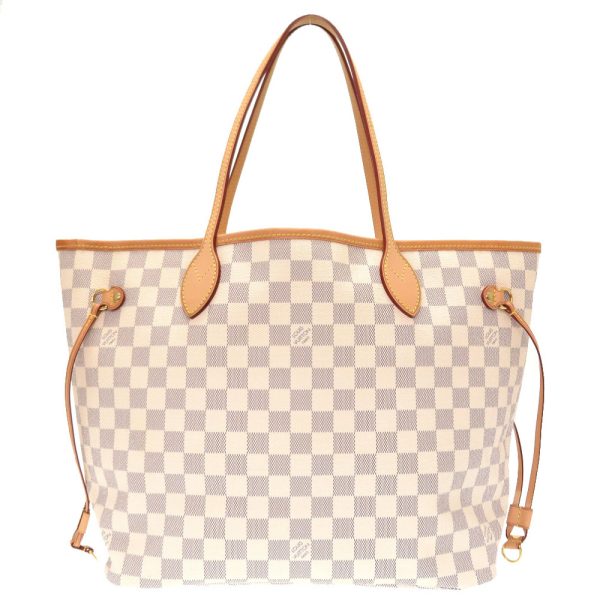 1 Louis Vuitton Damier Azur Neverfull MM Tote Bag White