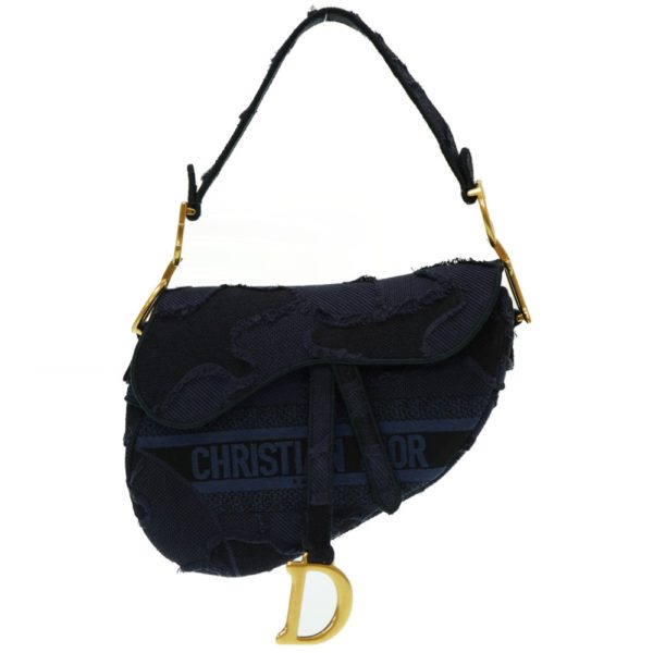 1 Dior Saddle Camouflage Shoulder Bag Canvas Navy