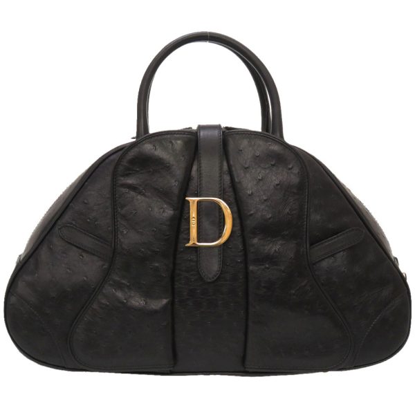 1 Christian Dior Double Saddle Ostrich Black