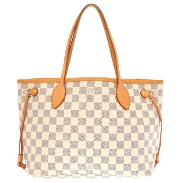 1 Louis Vuitton Damier Azur Neverfull PM Tote Bag White