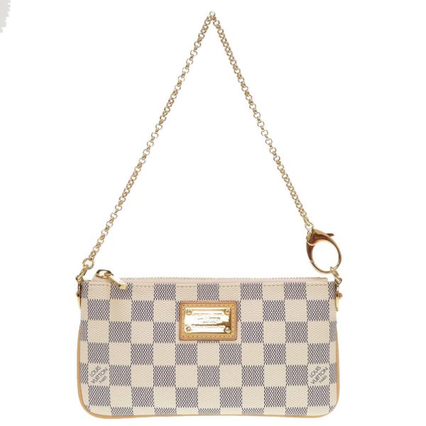 1 Louis Vuitton Damier Azur Pochette Mila MM Accessory Pouch white