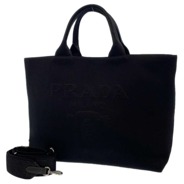 1 Prada Tote Bag Drill 2way Shoulder Bag Black