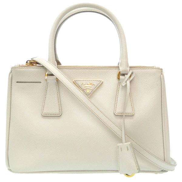 1 Prada Leather Gold Hardware 2way Handbag White