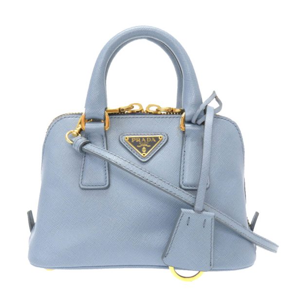 1 Prada Saffiano Leather Gold Hardware Mini Bag Handbag Blue