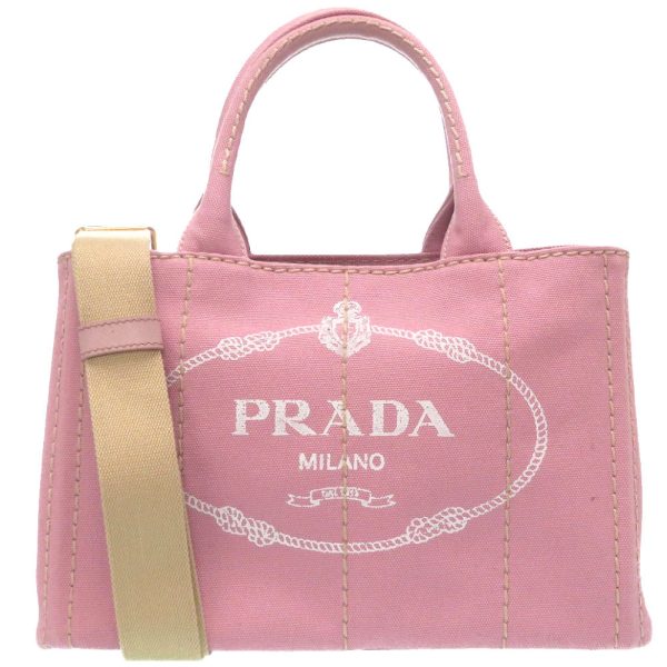 1 Prada Canapa Gold Hardware Handbag Strap Pink