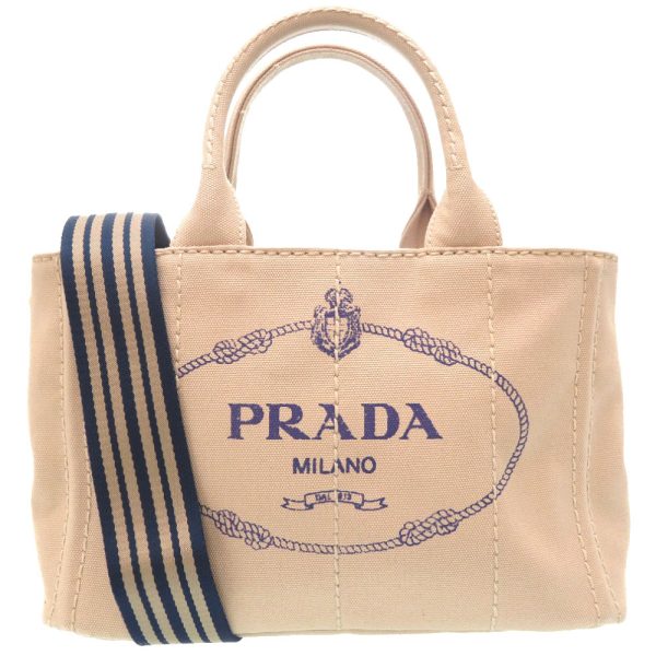 1 Prada Canapa Gold Hardware Handbag Strap Beige