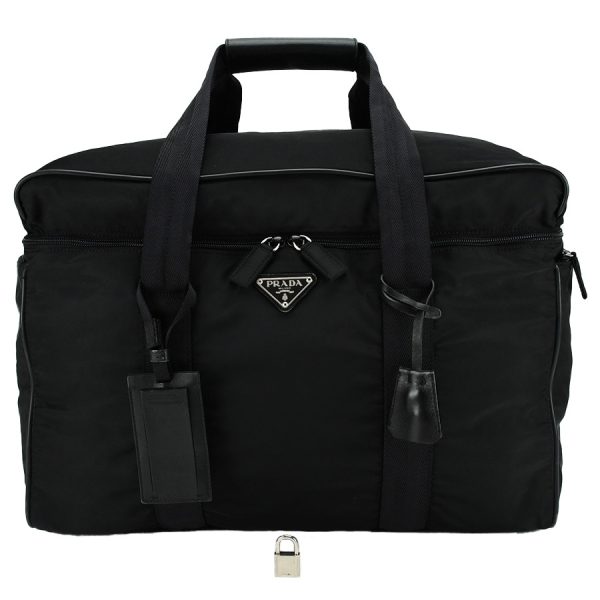 1 Prada Triangle Logo Nylon Tesuto Shoulder Bag Black