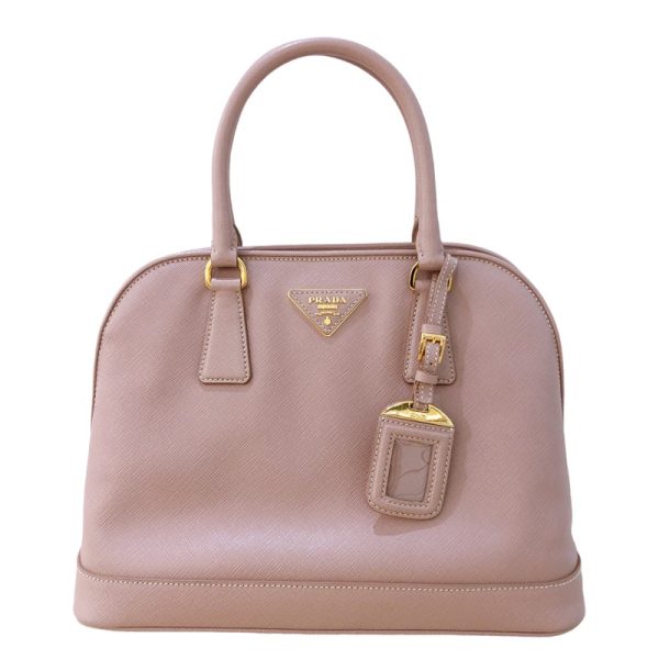 1 PRADA Saffiano 2Way Handbag Beige