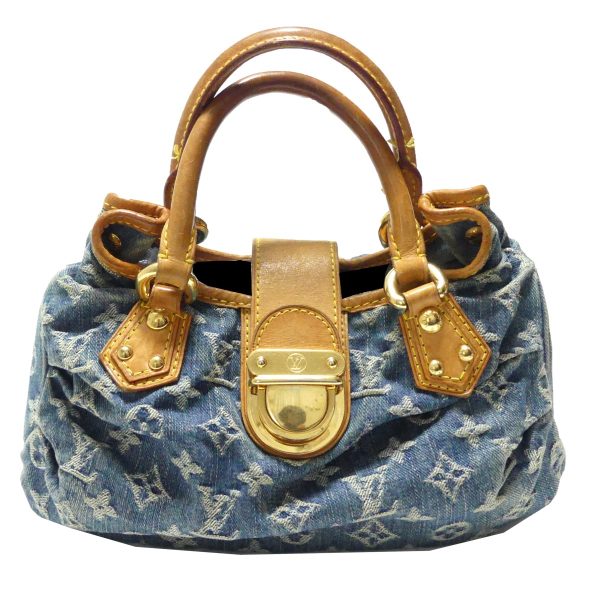 1 Louis Vuitton Monogram Denim Pleaty Handbag Blue