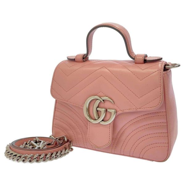 1 Gucci Chain Shoulder Bag GG Marmont Mini Top Handle pink