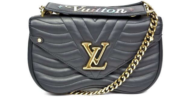 1 Louis Vuitton Taurillon Leather New Wave Chain Shoulder Bag Black