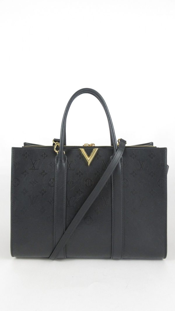 1 Louis Vuitton Leather Very Zipped Tote MM Black