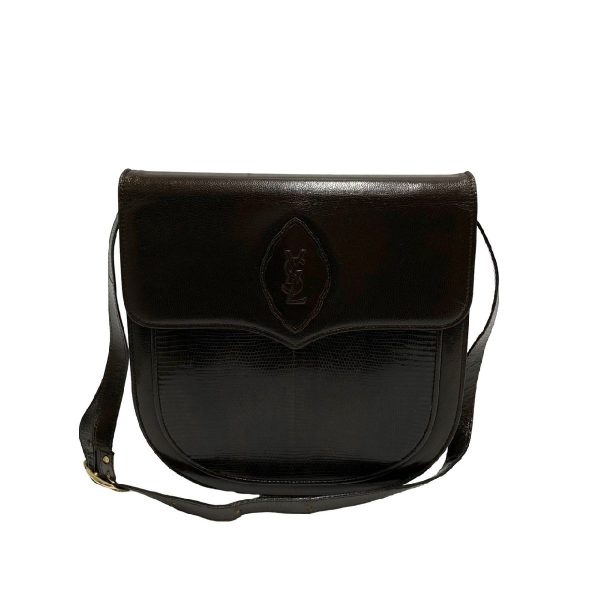 1 Yves Saint Laurent Genuine Leather Mini Pochette Sacoche Brown