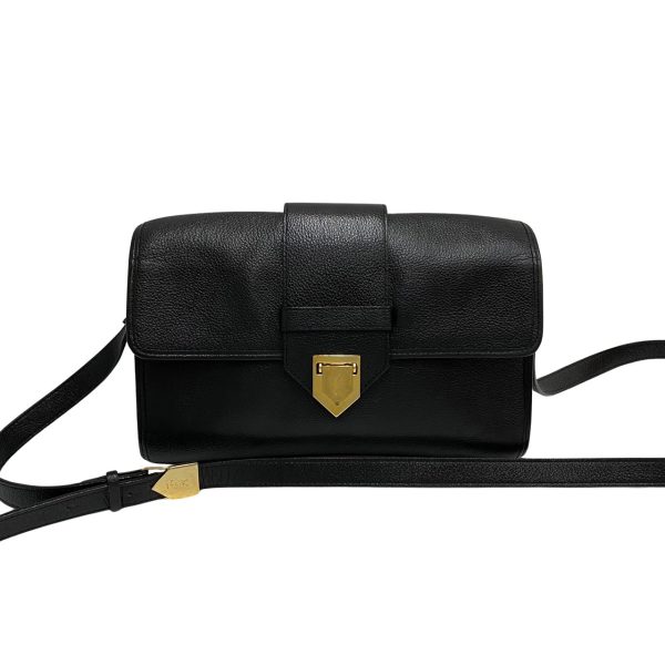 1 Yves Saint Laurent Metal Fittings Leather Crossbody Bag Black