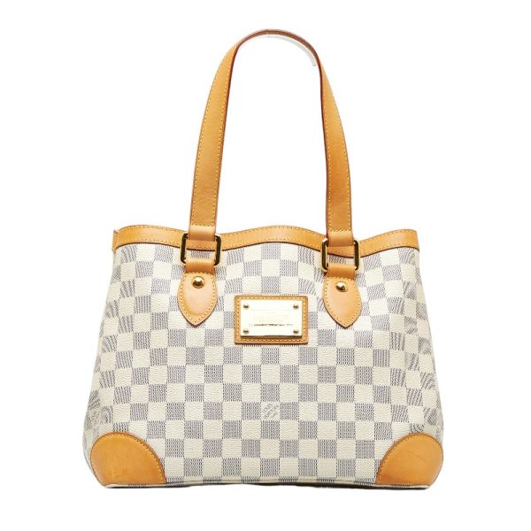 1 Louis Vuitton Damier Azur Hampstead PM Handbag White PVC Leather