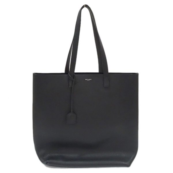 1 Saint Laurent Bold Shopping Leather Tote Bag Black