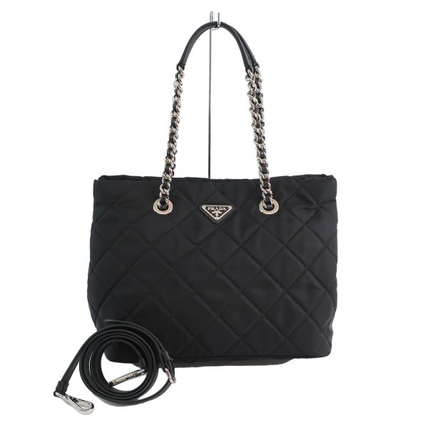 1 Prada Nylon Tote Bag Chain Tote 2way Black