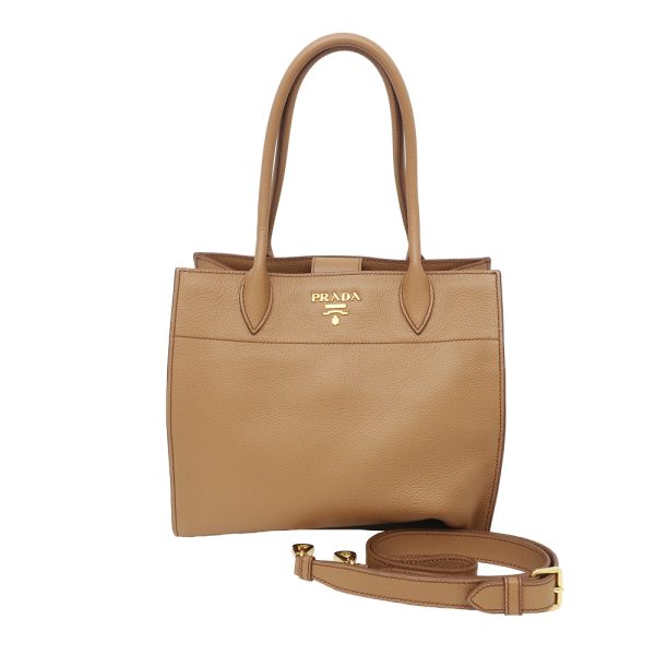 1 Prada Tote Bag Camel Brown Hand Shoulder