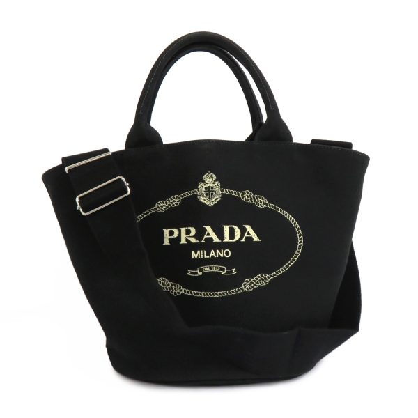 1 Prada Canapa Tote Bag 2way Shoulder Bag Black