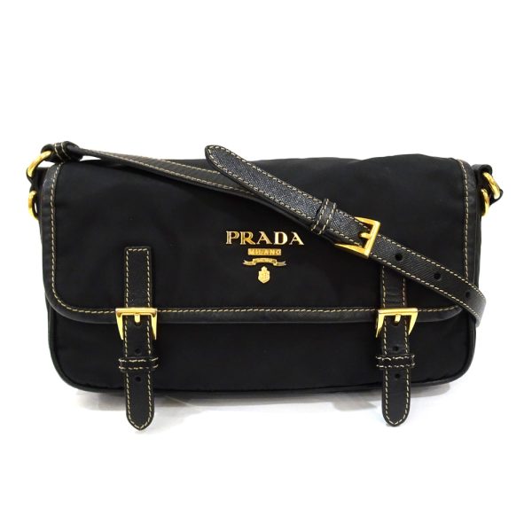 1 Prada Shoulder Bag Nylon Crossbody Black