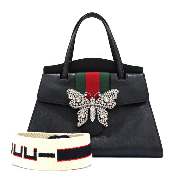 1 Gucci Totem 2way Shoulder Bag Leather Butterfly Rhinestone