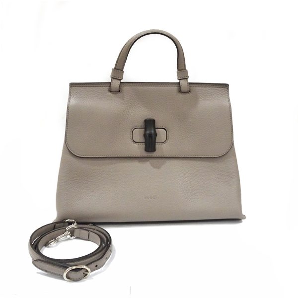 1 Gucci Daily Bamboo Gray Top Handle Bag