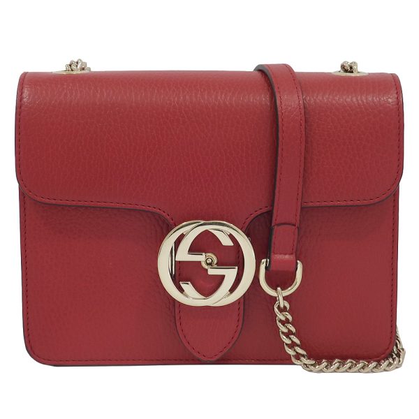 1 Gucci Chain Shoulder Bag Interlocking GG Red