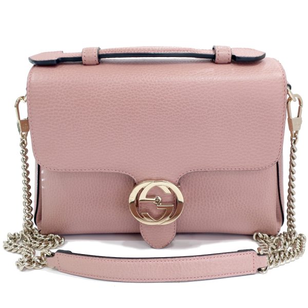 1 Gucci Chain Shoulder Bag Interlocking G Pink