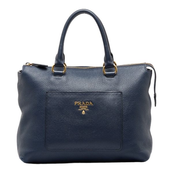 1 Copy Prada Handbag Shoulder Bag 2way Navy Gold Leather