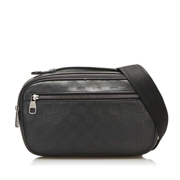 1 Copy Louis Vuitton Damier Infini Umbrella Body Bag Handbag 2WAY Onyx Black PVC Leather