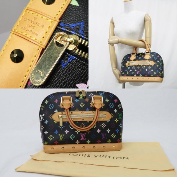 10 Louis Vuitton Alma Monogram Multicolor Handbag Noir Black