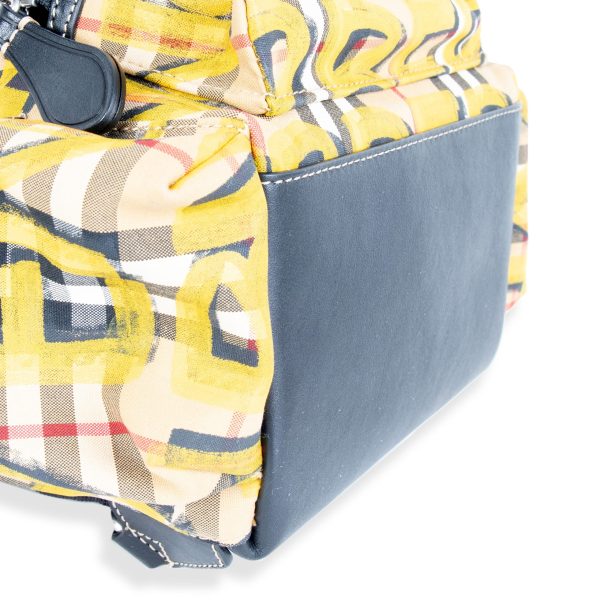 105502 ad3 6d132ed0 5e23 438c 9590 73bad2d2f13b Burberry Yellow Check Print Graffiti Small Rucksack