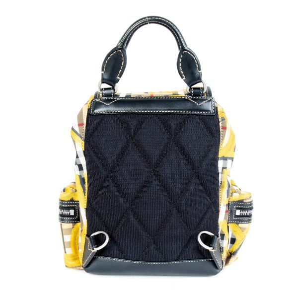 105502 bv 415159f5 bd58 4671 87b8 0fd77ee59595 Burberry Yellow Check Print Graffiti Small Rucksack